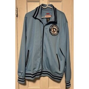 Blue PITTSBURGH PENGUINS Sewn Zip Up Jacket Adult Size XXL Mitchell & Ness